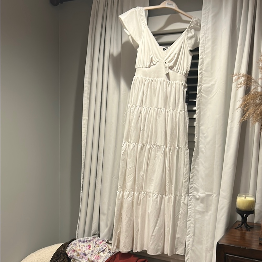 Express Elegant White Maxi Dress